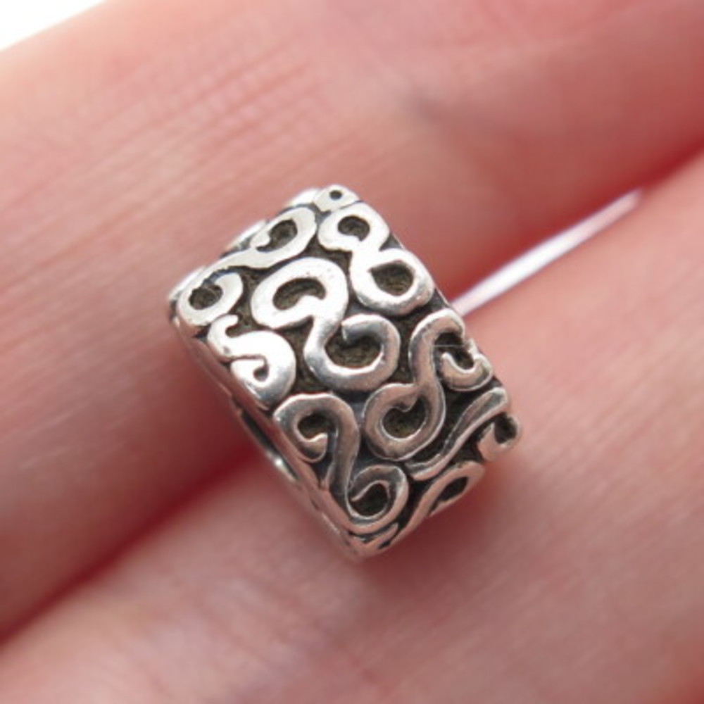 PANDORA 925 Sterling Silver Swirl Oxidized Clip Charm - Picture 3 of 8